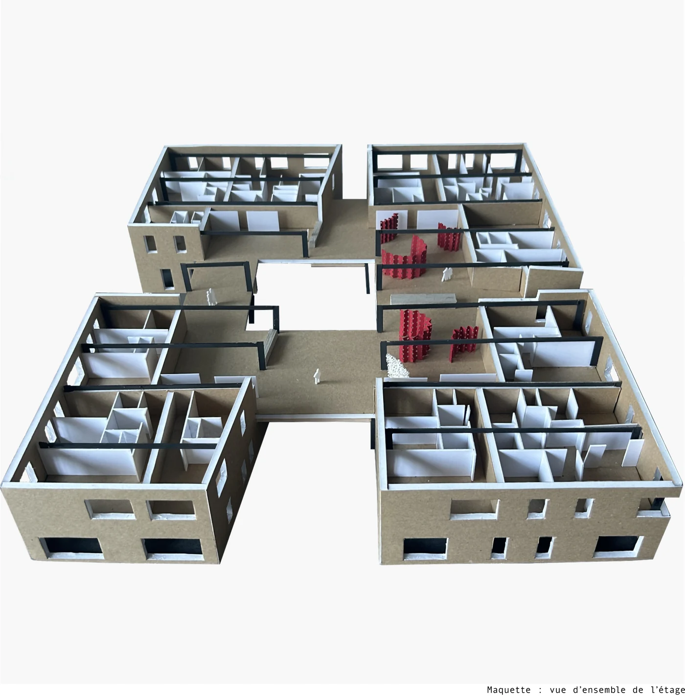 Maquette : vue d'ensemble de l'étage