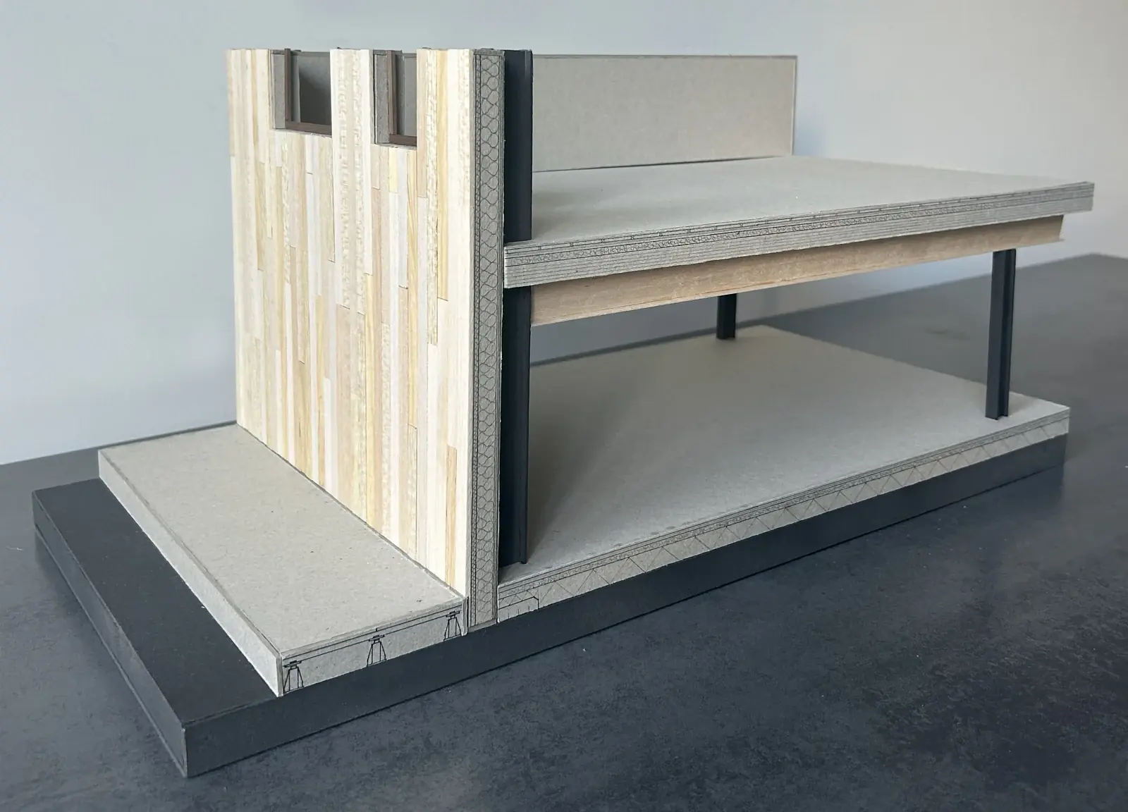 Maquette de détail : vue d'ensemble du fragment de façade